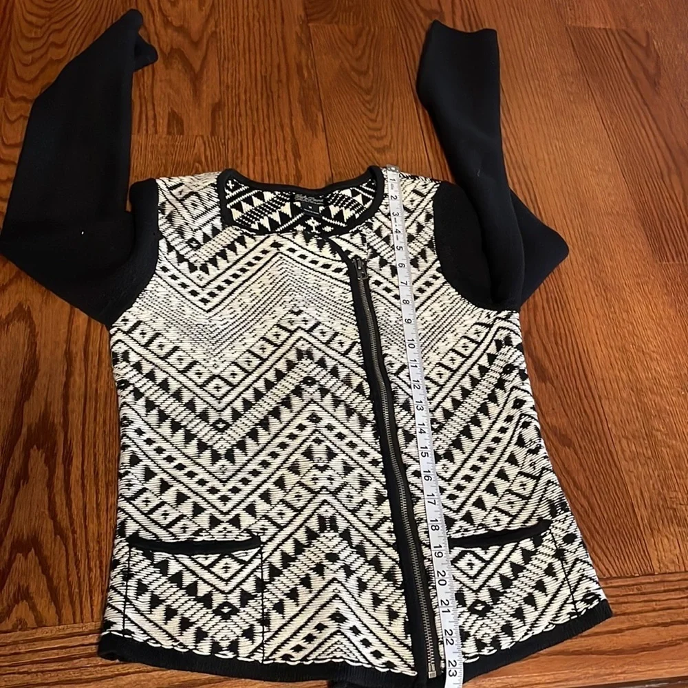 LUCKY BRAND women’s moto sweater knit jacket / cardigan diagonal zipper size Med